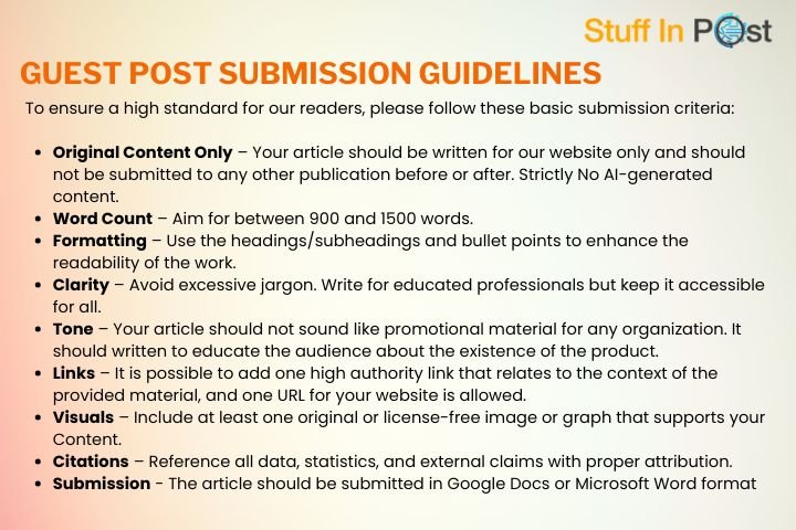 Guest Post Guidelines - Stuff In Post